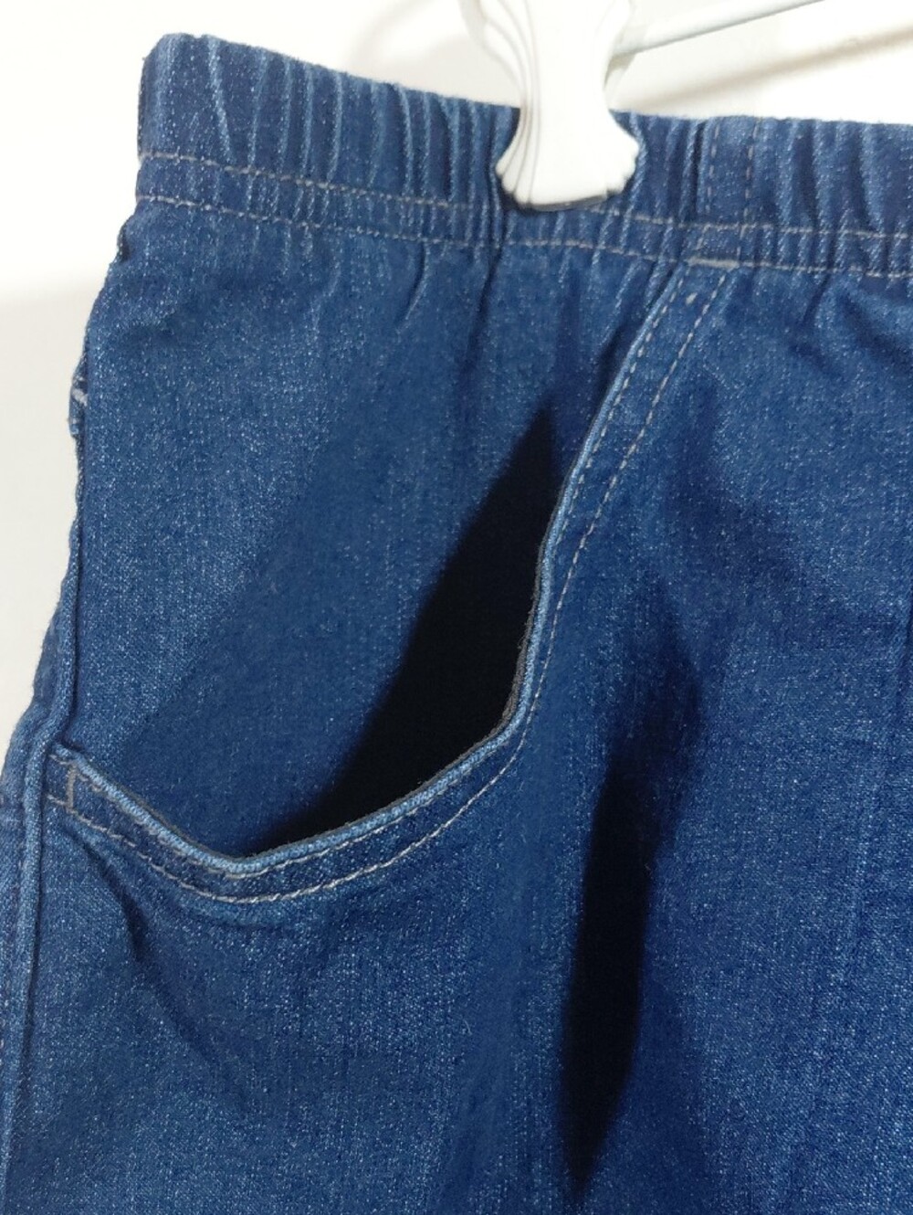 Just My Size Navy Blue Jean Women's Elastic Waist Flat Front Shorts Size 3X - Picture 4 of 7
